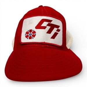 Vintage Pro-Line CTI Trucker Hat Men OSFA Red White Good Snapback Made in USA
